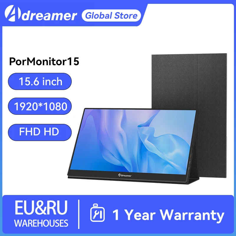 Adreamer 15.6 ġ å ÷ , WLED IPS ȭ, Xbox PS4/5 ġ Ʈ ޴ 16:9 ̹ ÷, 1920x1080 FHD 60Hz